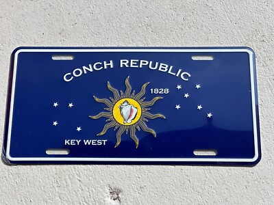 FLORIDA KEYS/ Key West BOOSTER License plate * CONCH SHELL REPUBLIC est ...