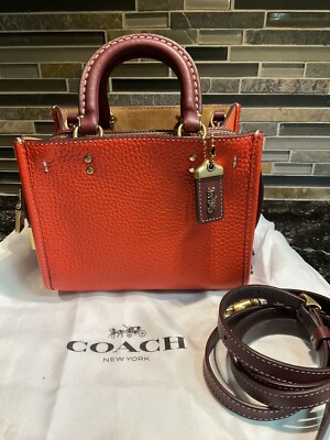 🍁COACH ORANGE/RED/MULTI COLORBLOCK ROGUE 17 Crossbody CB573🍁 | eBay