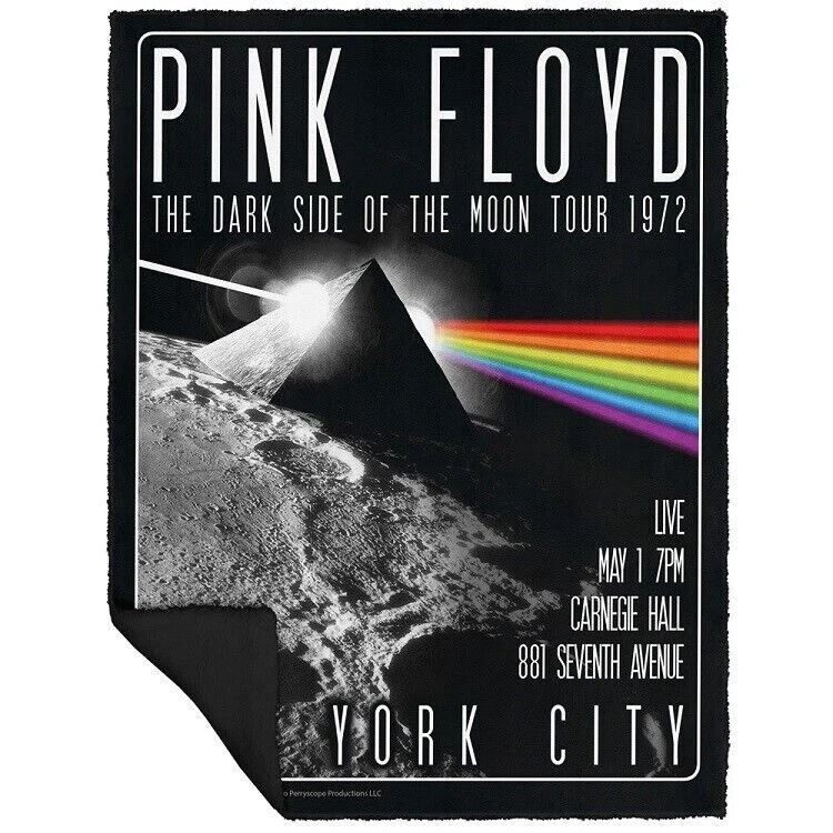New Pink Floyd New York City 1972 Show Fleece Sherpa Back Gift Throw Blanket NIP - Image 2 of 3