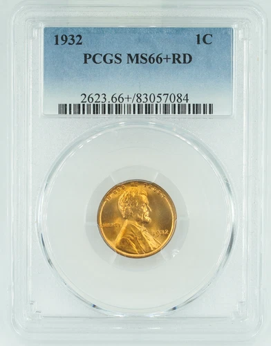 1932 PCGS MS66+RD Lincoln Wheat Cent Penny