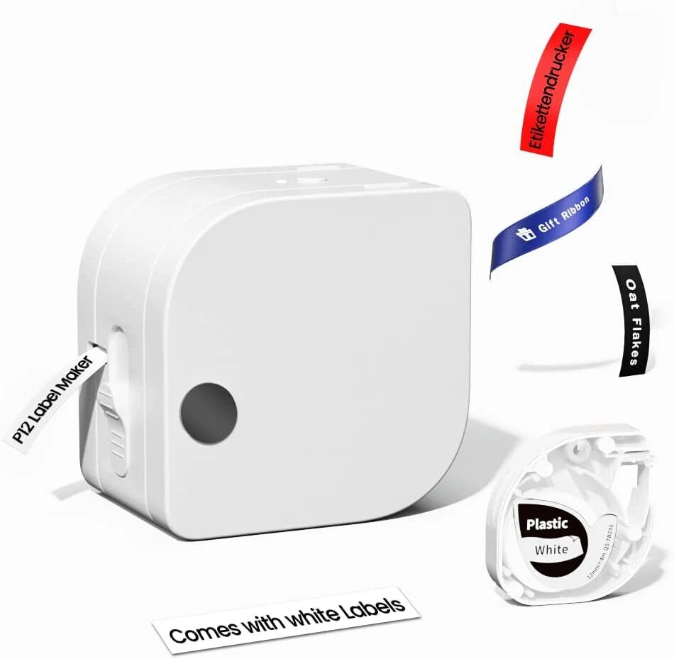 Phomemo P12 Bluetooth Label Maker Compatible with Dymo LT 91331 and Letra Tag Tapes Phomemo P12 Bluetooth Label Maker Compatible with Dymo LT 91331 and Letra Tag Tapes