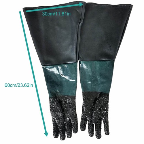 2X Latex Sandblasting Working Gloves For Sandblaster Sand Cabinet Blasting New - Picture 2 of 11