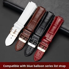 Quality Cowhide Genuine Leather Watch band Convex Notch strap 14 16 18 20 22mm