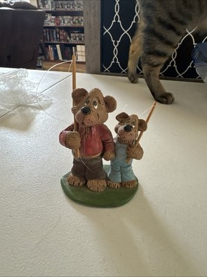 Russ Li'l Luvables Vintage #13915 Father Son Fishing Father's Day Figurine