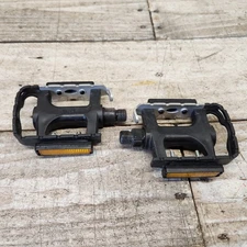 K20431 MTB Platform Pedals Black Alloy Cage 9/16” Vintage Style Mountain Bike