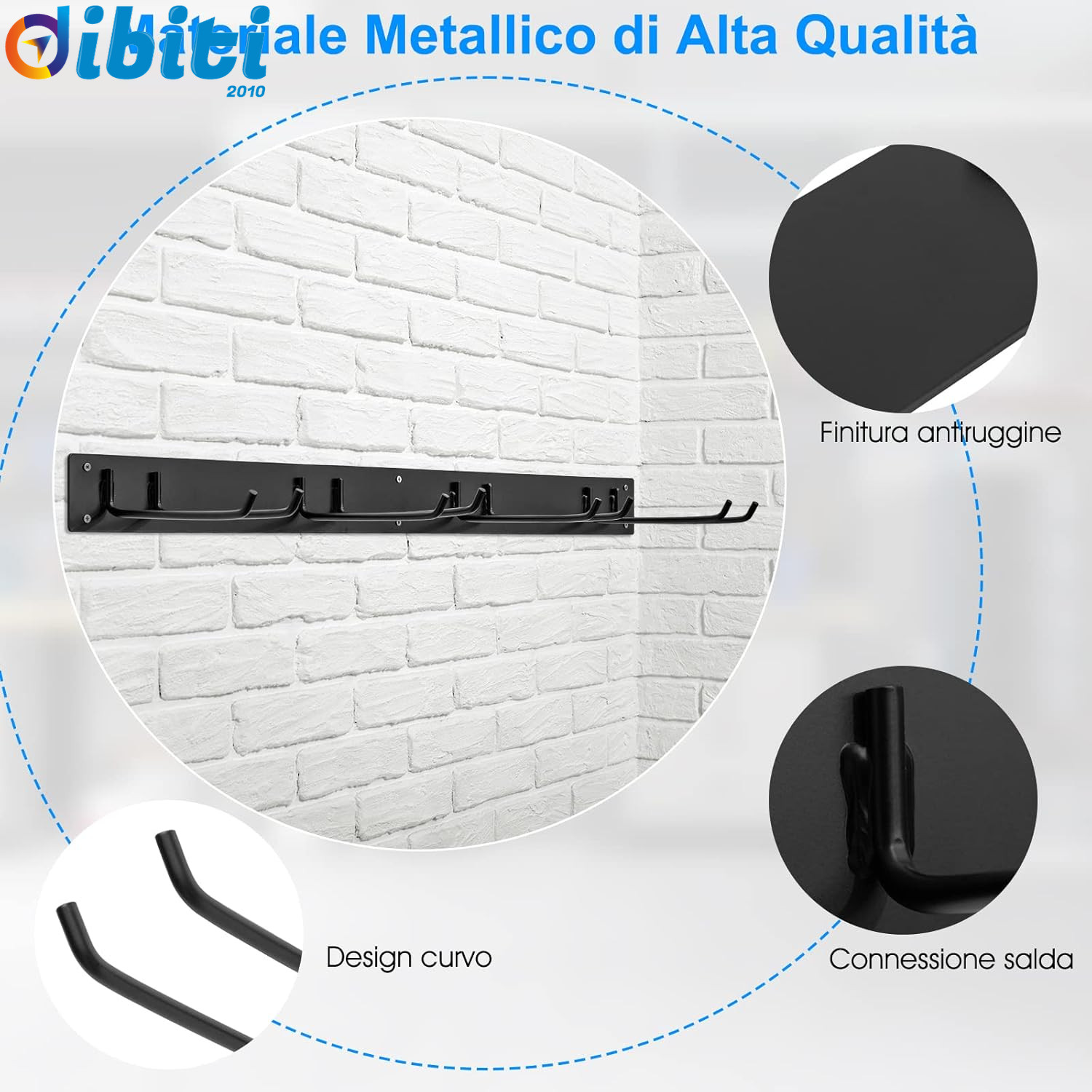 Organizzatore Da Parete Per Garage 122 Cm - Kit Con 7 Ganci E 3 Binari In Acciaio - Portattrezzi Regolabile Con Capacità 158 Kg - 3