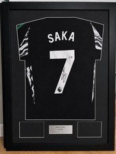 Bukayo Saka Signed Black Away  Shirt Jersey Autographed& becket authentication