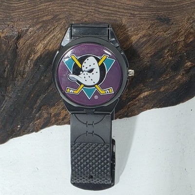 Vintage Mighty Ducks NHL Digital Watch Flip Top Logo Disney 90s Working Rare