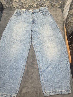 KBB by Kahlana Barrel Leg Jeans Size 17 Light Blue Denim New With Tags 