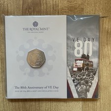 2025 The 80th Anniversary of VE Day 50p Fifty Pence Coin Royal Mint BU Pack 