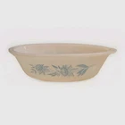Vintage USA Glasbake J-235 Casserole Dish 1 Quart Blue Thistle ~ No Lid