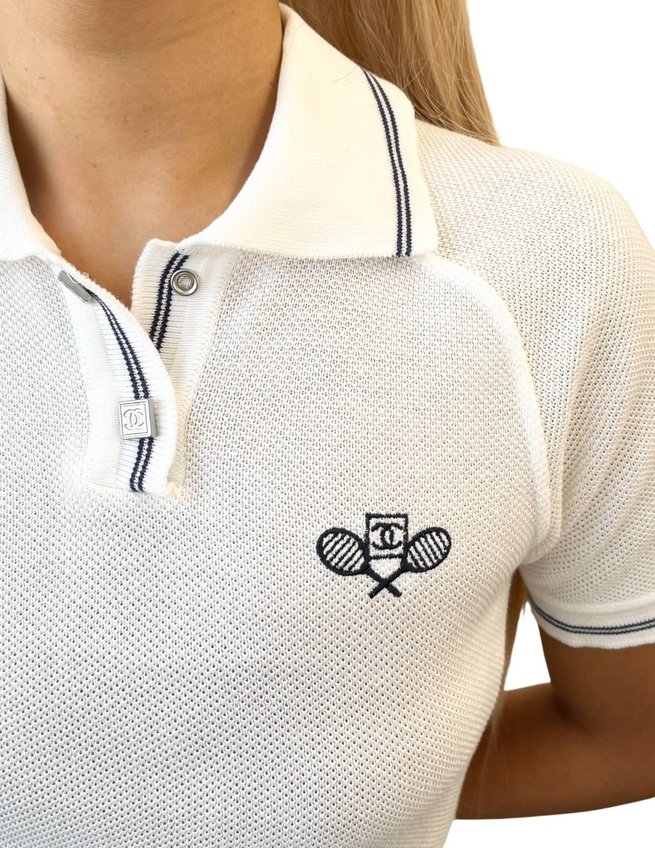 CHANEL Sport Vintage 05P CC Logo Polo T-shirt Top #38 Tennis