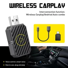 2-in-1 Wireless For   CarPlay / Android Auto Adapter USB Plug/Play Dongle