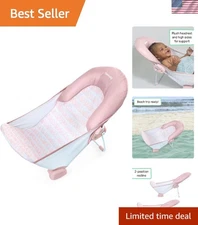 Safety-Approved Pink Baby Bather with Non-Slip Grips - Perfect for Infants