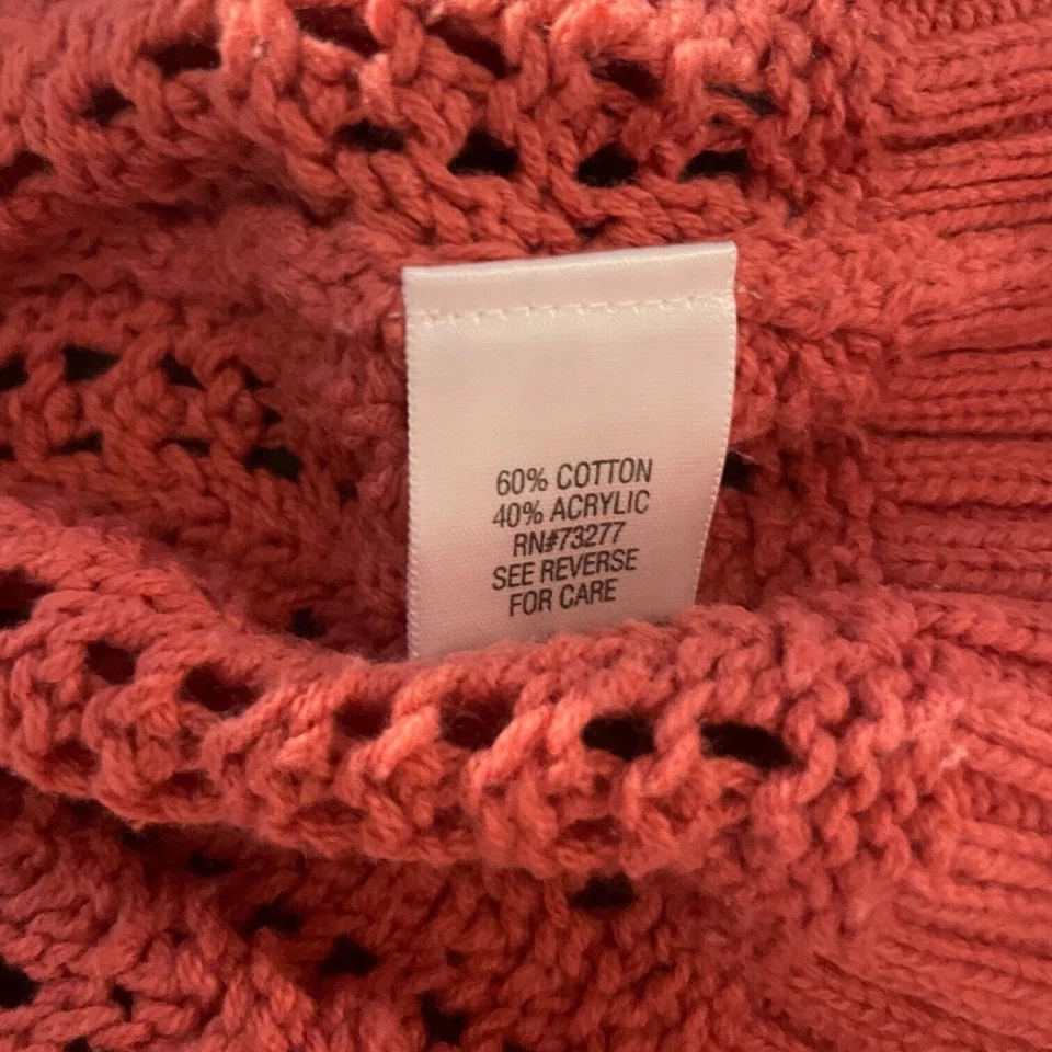 Sonoma Life & Style Knit Short Sleeve Shirt Crew Neck Blouse Pink Women Medium - Image 4 of 4