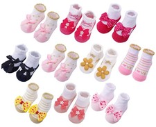 Newborn Baby-girls Socks and Bow Infant Toddler Ankle Socks 0-6 Months, 10 Pack