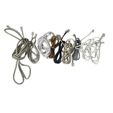 Assorted Telephone RJ11 and Ethernet RJ45 Networking Cable Lot White Grey Black