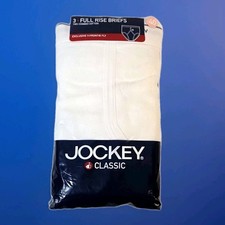 Jockey Classic Full Rise Briefs Underwear Mens Sz 40 Y- Front Fly 3 Pk White Vtg