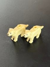 Lego Animal Land 2 x Dog Labrador Golden Retriever with Black Eyes 69962pb01