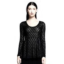 Catherine Malandrino Peplum Lace Blouse
