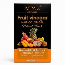 Mizz Natural Black Hair Dye Gel Ammonia-Free for Men and Women 500ml X2