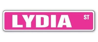 Lydia Street Sign Childrens Name Room Sign | Indoor/Outdoor | 18'' Wide
