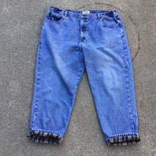 Vintage L.L.Bean Comfort Waist Band Flannel Lined Denim Blue Jeans Mens 38 x 27