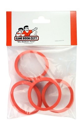 Pinball Machine Flipper Rubber - Red - 3/8'' X 1-1/2'' - Set of 4