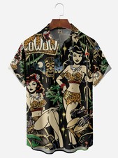 Vintage Beauty Tiki Short Sleeve Hawaiian Shirt