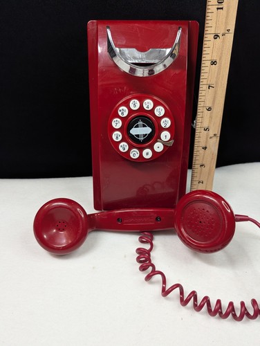 Retro Crosley Wall Phone with Push Button Technology - CR55 Model - Red