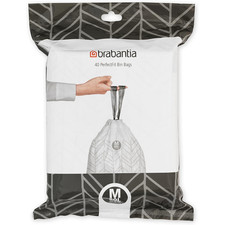 Brabantia PerfectFit Bin Liners (Size M/60 Litre) Thick Plastic Trash 40 Bags