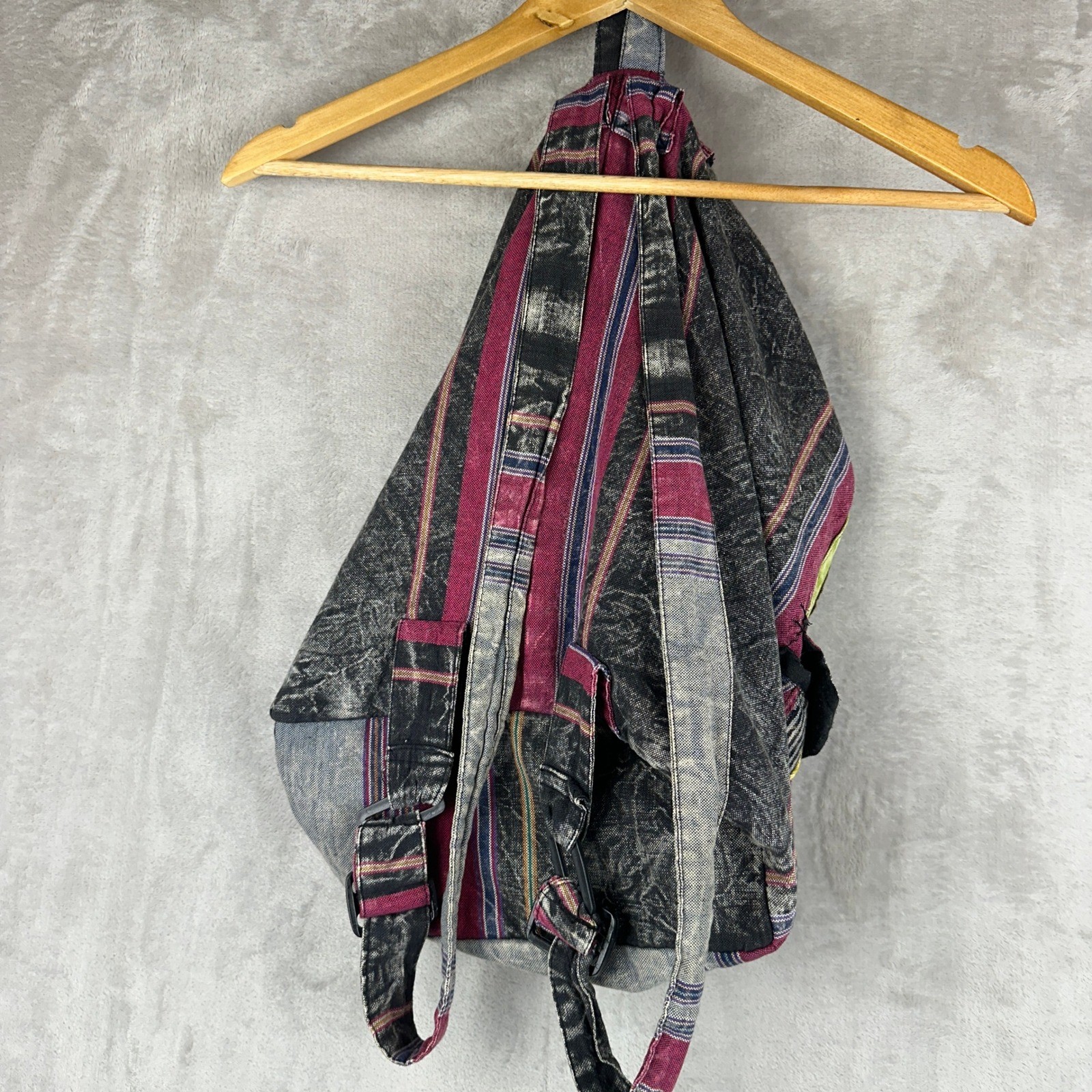 Boho Patchwork Peace Sign Backpack Multicolor Hip… - image 5