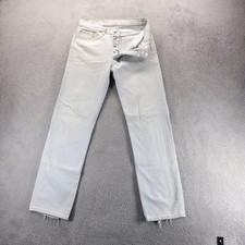 VTG Levis 501 Jeans Mens 32x32 White Regular Straight Light Wash Made In USA 90s