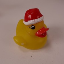 Christmas Santa Hat Rubber Duck Collectible Bath Toy Holiday Decor