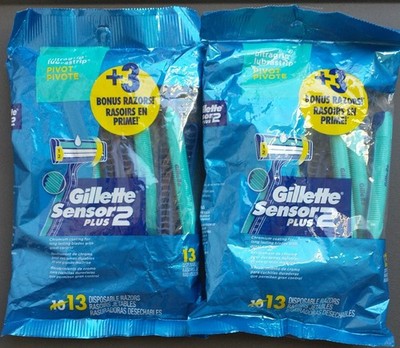 26 Gillette Sensor 2 Plus Disposable Razors Pivot Head Lubrastrip Ultragrip  13