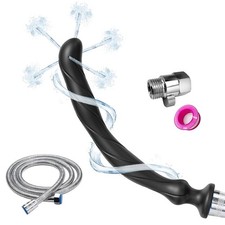 Shower Enema Douche Nozzles, 5 Holes Water Spray, Silicone, Black