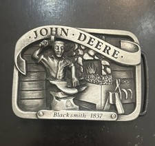 VTG 1990 JOHN DEERE BLACKSMITH PLOW 1837 LIMITED ED SERIES PEWTER BELT BUCKLE