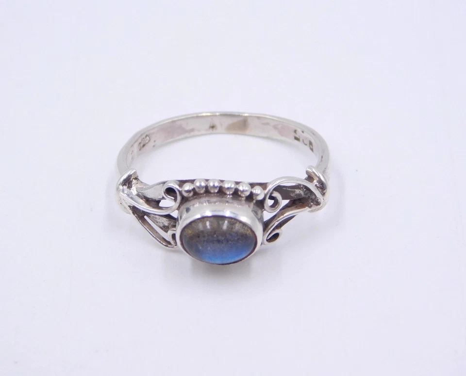 2.40 Gm 925 Sterling Silver Natural Labradorite Cab Gemstone Ring Size-7.25" US - Image 2 of 4