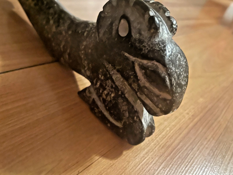 Antique Asian Carved Stone Animal Figurine Abstract Form 11” Sculpture Phallic