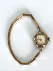 Vintage Timex Ladies Watch 1/20 10KPG 50202366 Stretch Band Gold PG Bezel Nice