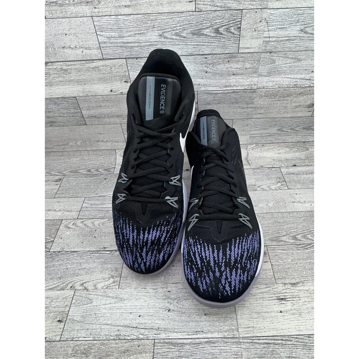 Nike Zoom Evidence II Mens‎ Basketball Shoes Black Purple 908976-005 Size 9 Nike Zoom Evidence II Basketball Shoes 908976005 Black  main image 2