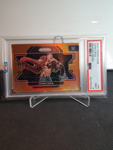 2022 Panini Prizm WWE Wrestling Orange Prizm #45 John Cena 17/99 PSA 9 WWF AEW