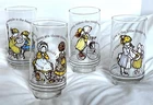 VTG Holly Hobbie Coca Cola Happy Talk Glasses Set of 4 Limited Edition American