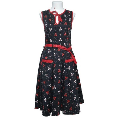 Voodoo Vixen, Kleid, Größe: M, Schwarz/Rot/Weiß, Baumwolle/Elasthan, Print #7XB