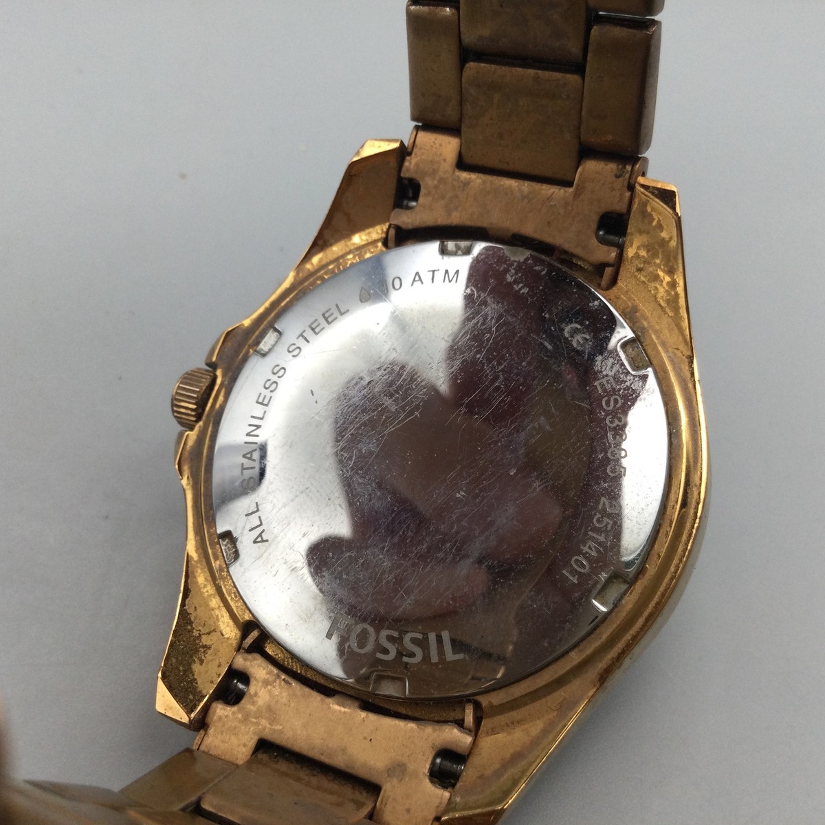 Fossil Riley ladies gold tone dress watch NEW BATTERY Fossil Riley Watch Ladies Womens ES 3466 Rose Gold and  main image 2