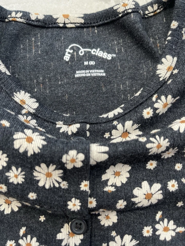 Art Class Girls Medium (8) Button Down Daisy Flower Dress - Image 2 of 3