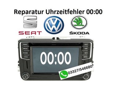 Reparatur VW Seat DISCOVER MEDIA Uhrzeit 00:00 und 6:28 Uhr T6 Beetle Caddy