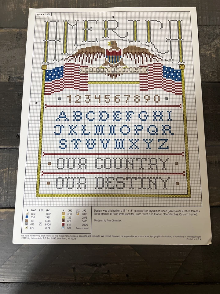 American Sampler︱Leisure Arts︱83063︱Cross Stitch︱1993︱America︱Patriotic︱USA - Image 4 of 4