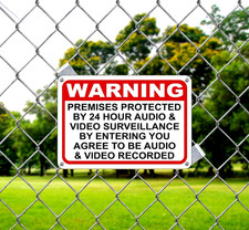 Warning Premises under 24 Hr Audio Video Surveillance home security cctv Signs