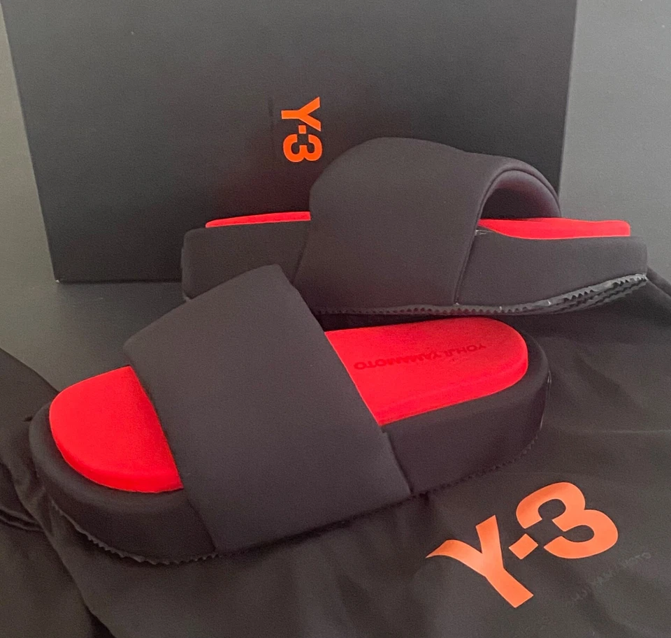 ADIDAS Y-3 SANDALIAS DESLIZANTES ZAPATOS DE PLAYA SANDALIAS NUEVAS EN CAJA REINO UNIDO 4, 5, 6, 7, 8, 10 Foto 3 de 4